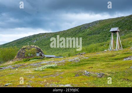 Staloluokta même église, station de montagne dans le parc national de Padjelanta Banque D'Images