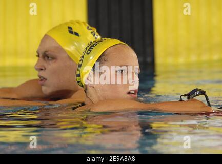 Laure Manaudou, en France, joue le freestyle féminin de 1500 mètres lors des championnats de natation de l'Open de France à Tours, en France, le 14 mai 2006. Photo de Nicolas Gouhier/Cameleon/ABACAPRESS.COM Banque D'Images