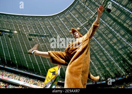 Fan de l'Australie lors de la coupe du monde 2006, Groupe F, Brésil contre Australie au stade Allianz-Arena de Munich, Allemagne, le 18 Uni 2006. Le Brésil a gagné 2-0. Photo de Gouhier-Hahn-Orban/Cameleon/ABACAPRESS.COM Banque D'Images