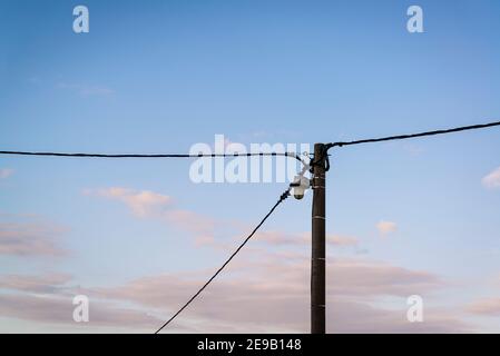 Street LAMP, Mali Iz, Île d'Iz, archipel de Zadar, Dalmatie, Croatie Banque D'Images