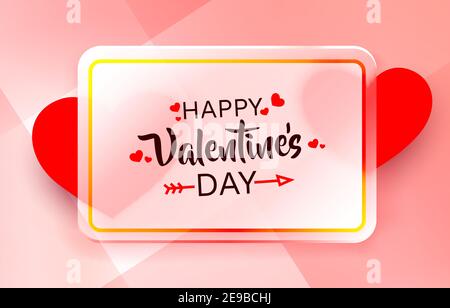 Cœur rouge de la bonne Saint Valentin, carte de vœux du 14 février. Illustration vectorielle. Illustration de Vecteur