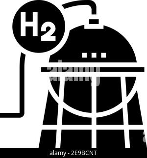 illustration d'un vecteur d'icône de glyphe d'hydrogène à usage industriel Illustration de Vecteur