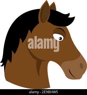 Illustration vectorielle du visage d'un cheval de dessin animé Illustration de Vecteur