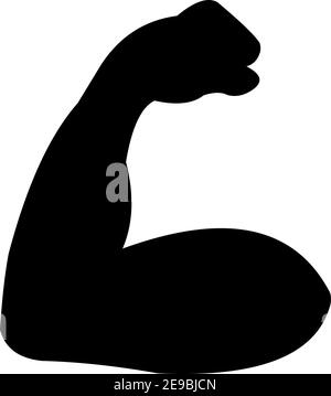 Illustration vectorielle de l'émoticône de la silhouette d'un biceps Illustration de Vecteur