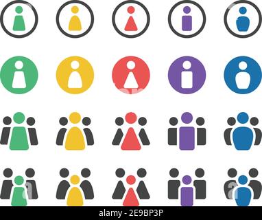 jeu d'icônes de personnes et de population, vecteur et illustration Illustration de Vecteur
