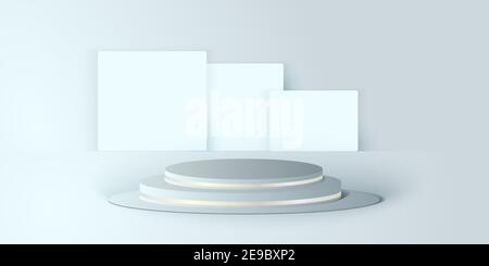 podium 3d pour les présentations de produits, les cercles et les dessins carrés. illustration vectorielle Illustration de Vecteur