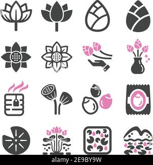 jeu d'icônes lotus, vecteur et illustration Illustration de Vecteur