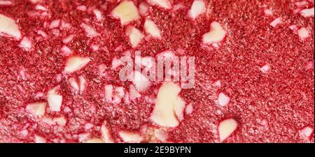 Texture de fond de pastille sucrée faite de fruits purs en rouleaux. Bonbons naturels de baies et de fruits. Alimentation en vitamine et en nourriture végétalienne Banque D'Images