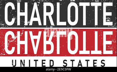 Charlotte City usa Typographie calligraphie Word art design vector graphique Illustration de Vecteur