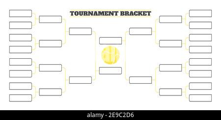 16 team tournament bracket championship template flat style design vector illustration isolated on white background. Championship bracket schedule for Stock Vector