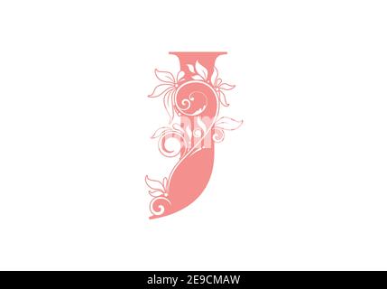 Monogramme lettres J. alphabet floral . Initiales de monogramme parfaitement pour les invitations de mariage, carte de voeux, logo, affiche et autre design. Illustration de Vecteur