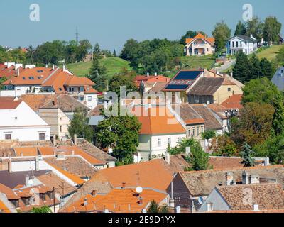 Vue depuis la tour de surveillance des feux sur la ville. Sopron en Transdanubia, à l'ouest de la Hongrie, près de la frontière avec l'Autriche. Europe, Europe de l'est, Hongrie Banque D'Images