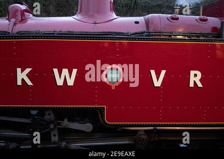 Le train à vapeur spécial Santa à la gare d'Oxenhope Banque D'Images