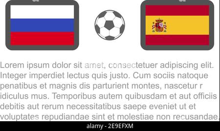 Football - coupe du monde de football 2018 en Russie pays, vecteur stackman russie vs espagne huit-finales . Illustration de Vecteur