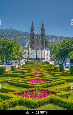 Vue sur l'église de notre dame de consolation en portugais Ville Guimaraes Banque D'Images