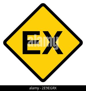 Icône EX explosive, symbole de danger isolé sur fond blanc. Signe de danger vectoriel . Illustration de Vecteur