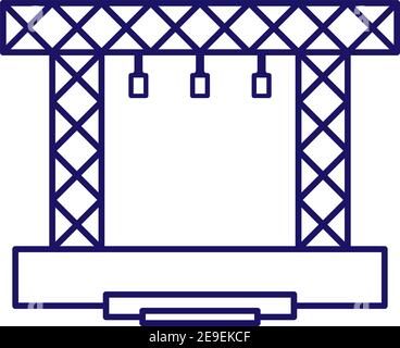 Icône constructions vectorielles de stade. Ligne de scène moderne de concert . Illustration de Vecteur