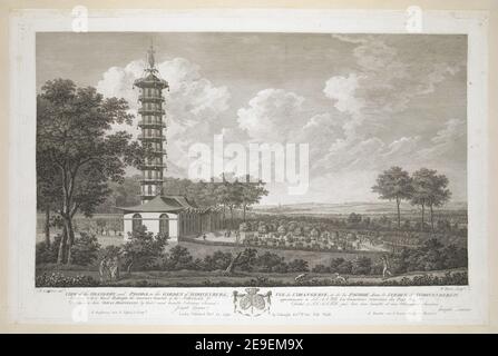 VUE de l'ORANGERIE, et PAGODE dans le JARDIN de SCOONENBERGH = vue de l'ORANGERIE, et de la PAGODE, dans le JARDIN de SCOONENBERGH auteur Byrne, William 103.71.(c) lieu de publication: [Londres, Augsbourg et Bruxelles] Editeur: A Augsburg S. Tessavi , Compte ; London Publish'd Oct.r 15, 1792 par Colnaghi , Co. N° 132 Pall Mall ; A Bruxelles chez J. Zanna rue de la Madeleine, Date de publication: [Octobre 15 1792] Type d'article: 1 imprimé Moyen: Gravure et gravure Dimensions: Platemark 31 x 47.5 cm, sur feuille 32.5 x 49.5 cm. Ancien propriétaire: George II Banque D'Images