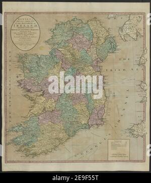 Carte du Royaume d'Irlande, Nouvelle feuille de Bowles, informations cartographiques: Titre: Carte du Royaume d'Irlande, Nouvelle feuille de Bowles, ; 51.28. Lieu de publication: [London] Éditeur: Imprimé pour les propriétaires Bowles et Carver. N° 69 dans Saint-Paul Church Yard, Londres, Date de publication : [1790 c.] Type d'article: 1 carte Moyen: Gravure de copperplate avec coloration à la main Dimensions: 59.3 x 55.0 cm ancien propriétaire: George III, Roi de Grande-Bretagne, 1738-1820 Banque D'Images