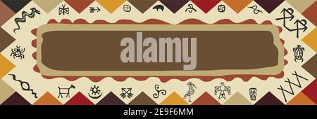 Cadre décoratif d'art de tribu indigène Illustration de Vecteur