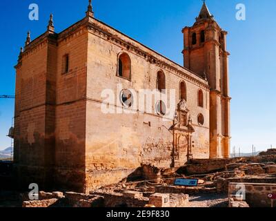 L'abbaye principale de l'église de la forteresse de la Mota - Fortaleza de la Mota, Castillo de Alcalá la Real. Alcalá la Real, Jaén, Andalucía, Espagne, Europe Banque D'Images