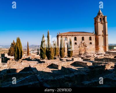 L'abbaye principale de l'église de la forteresse de la Mota - Fortaleza de la Mota, Castillo de Alcalá la Real. Alcalá la Real, Jaén, Andalucía, Espagne, Europe Banque D'Images