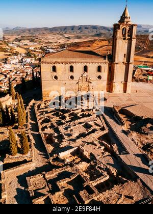 L'abbaye principale de l'église de la forteresse de la Mota - Fortaleza de la Mota, Castillo de Alcalá la Real. Alcalá la Real, Jaén, Andalucía, Espagne, Europe Banque D'Images