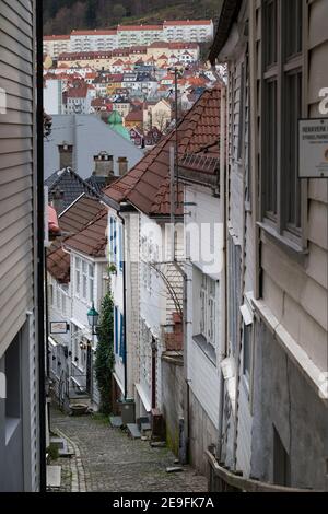 Hennebysmauet, Strandsiden, Bergen, Norvège Banque D'Images