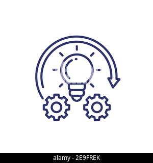 Icône de ligne d'exécution d'implémentation ou d'idée, vecteur Illustration de Vecteur