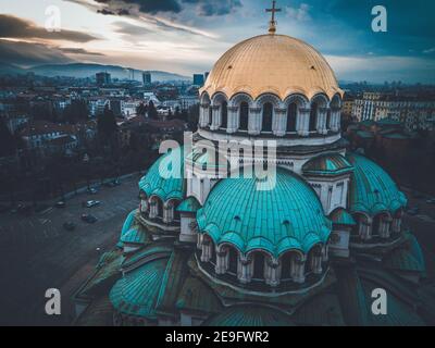 Cathédrale Alexandre Nevsky dans la ville de Sofia, Bulgarie Banque D'Images