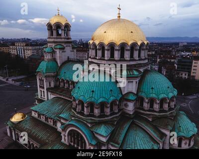 Cathédrale Alexandre Nevsky dans la ville de Sofia, Bulgarie Banque D'Images