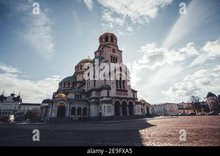Cathédrale Alexandre Nevsky dans la ville de Sofia, Bulgarie Banque D'Images