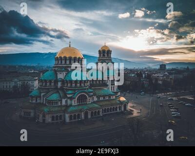 Cathédrale Alexandre Nevsky dans la ville de Sofia, Bulgarie Banque D'Images