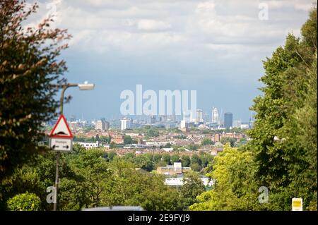 Vue sur Londres depuis Wimbledon Village Banque D'Images