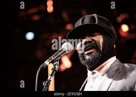 Gregory porter est sur scène au Roundhouse de Londres Dans le cadre du festival iTunes 2014 à Londres Banque D'Images