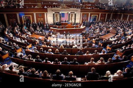 Le Premier ministre irakien, Nuri al-Maliki, prend la parole lors d'une réunion conjointe du Congrès américain à Washington DC, aux États-Unis, le 26 juillet 2006. Al-Maliki a passé la matinée à rencontrer les législateurs américains au Capitole des États-Unis. Photo par Olivier Douliery/ABACAPRESS.COM Banque D'Images