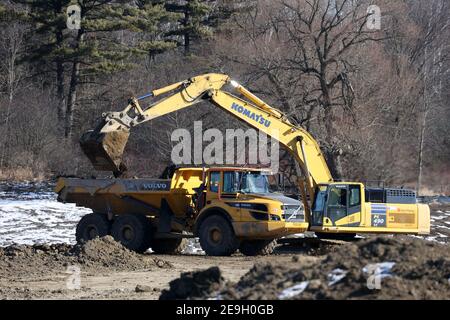 Hiver projet de construction déménagement de la terre Banque D'Images