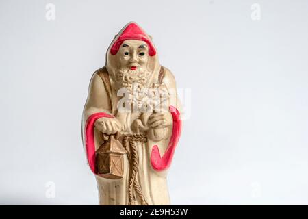 Antique années 1920 Art Deco Celluloïde Santa Claus décoration de Noël sucré caddy Banque D'Images