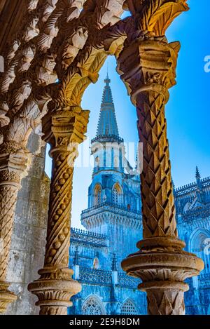 Ornement au monastère de Batalha au Portugal Banque D'Images