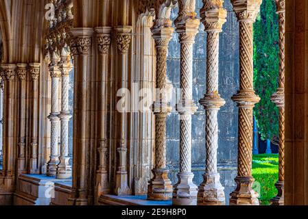 Ornement au monastère de Batalha au Portugal Banque D'Images