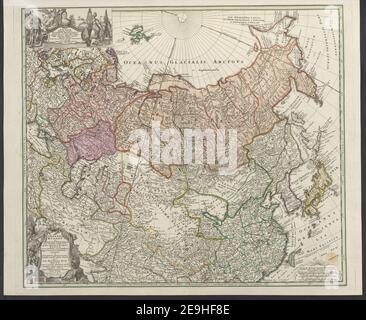 Impérii Russici et Tartariae Universae tam majoris et Asiaticae quam minoris et Europaeae tabula auteur Hase, Johann Matthias 112.8.a-F. Lieu de publication: [Norib.] Editeur: Immensis Homannianorum Heredum, Date de publication: [1739] Type d'article: 1 carte avec livret d'accompagnement Moyen: Carte couleur main, livret de 14 feuilles Dimensions: Carte 57 x 92 cm, livret 50 cm ancien propriétaire: George III, Roi de Grande-Bretagne, 1738-1820 Banque D'Images