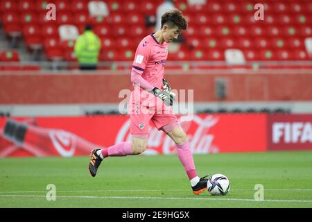 DOHA, QATAR - FÉVRIER 04: Hyeon-Woo JO d'Ulsan Hyundai pendant Tigres UANL / Ulsan Hyundai FC le 4 février 2021 à Doha, Qatar. (Photo de Colin McPhedran/MB Media) Banque D'Images
