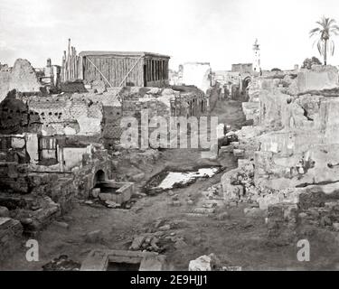 Photographie de la fin du XIXe siècle - ruines à Damas, Syrie Banque D'Images