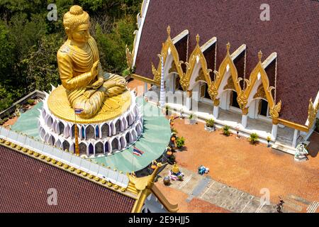 Temple du Dragon Wat Samphran, vue de dessus, Sam Phran, Nakhon Pathom, Thaïlande Banque D'Images