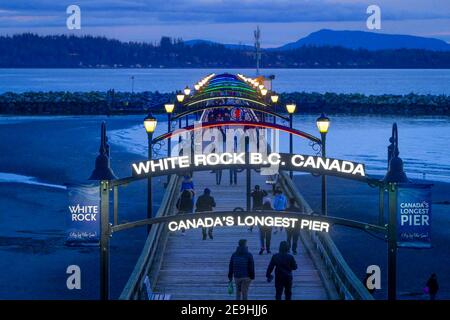 La plus longue jetée du Canada, White Rock, Colombie-Britannique, Canada Banque D'Images