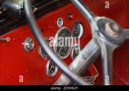 Intérieur de Jeep Willys Banque D'Images