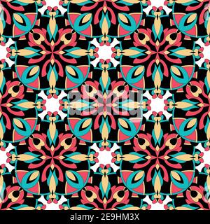 Décoration folklorique géométrique Ikat. Texture de vecteur ethnique tribal. Motif rayé sans couture dans le style aztèque. Figure broderie tribale. Indien Illustration de Vecteur