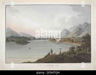 VUE SUR LE LAC WINDERMERE. Auteur Cartwright, Thomas 43.16.n. Lieu de publication: Londres Éditeur: Publié le 25 septembre 1809 par R. Lambe 39 Fleet Street., Date de publication: [Septembre 25 1809] Type d'article: 1 imprimé Moyen: Gravure avec coloration à la main Dimensions: Feuille 44.2 x 60.6 cm ancien propriétaire: George III, Roi de Grande-Bretagne, 1738-1820 Banque D'Images