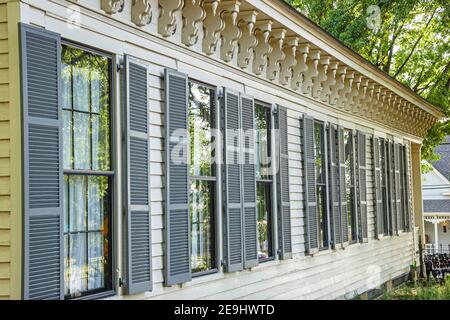 Alabama Montgomery Old Alabama Town restauré historique, South Block architectural détail fenêtres, Banque D'Images