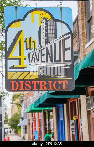 Birmingham Alabama, 4th Avenue District signe quartier historique, Banque D'Images